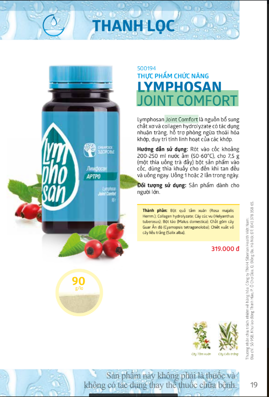Thực phẩm chức năng Siberian Health Lymphosan Joint Comfort