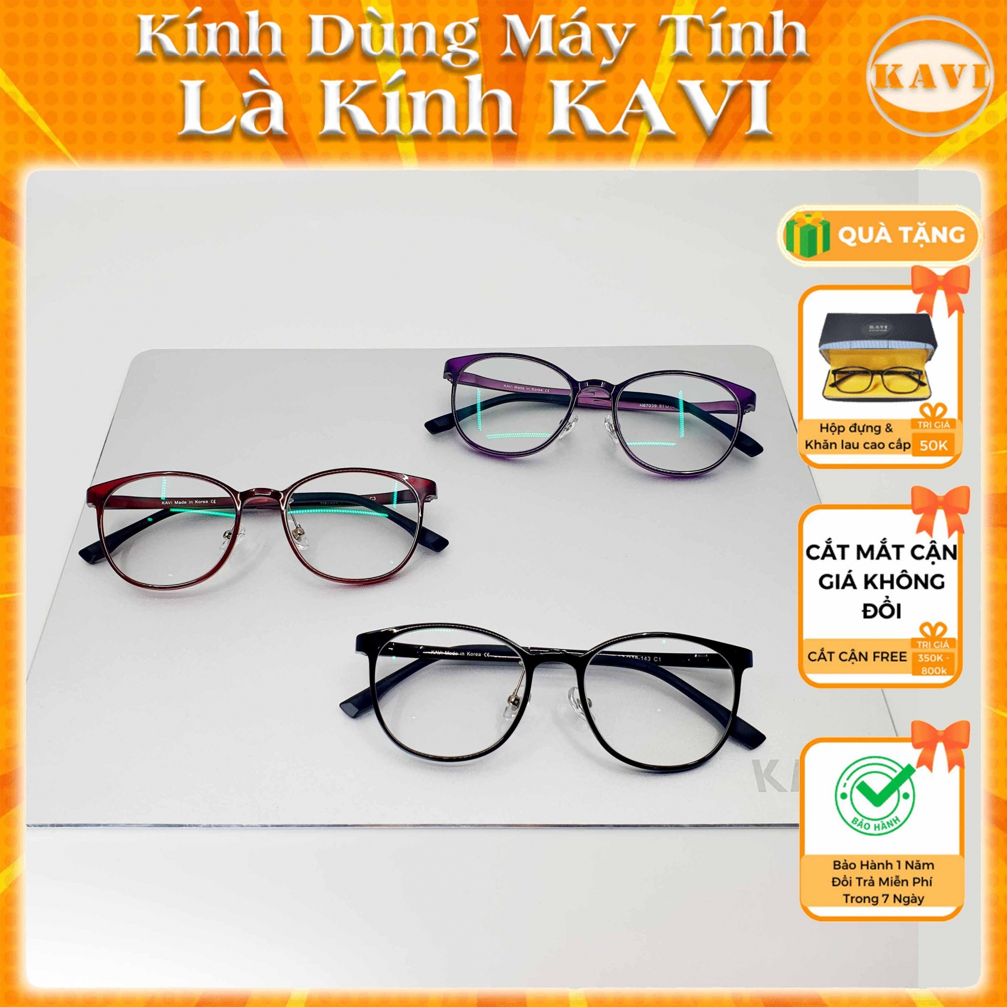 Kavi S4 – Kính đổi màu chống ánh sáng xanh mắt tròn cho nữ