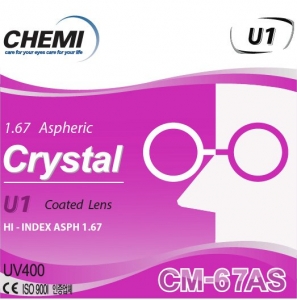 Tròng Kính Chemi - CRYSTAL U1 COATED 1.67 SP
