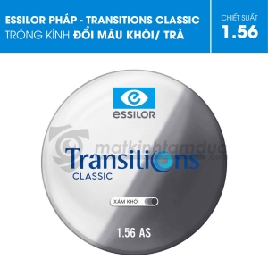 Tròng Kính Essilor Transitions Classic - Mắt Kính Đổi Màu Đen / Trà 1.56 AS