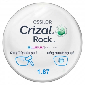Tròng Kính Essilor Crizal Rock 1.67 - Mắt Kính Chống Trầy Xước X3, Ngăn Ánh Sáng Xanh Và Tia UV